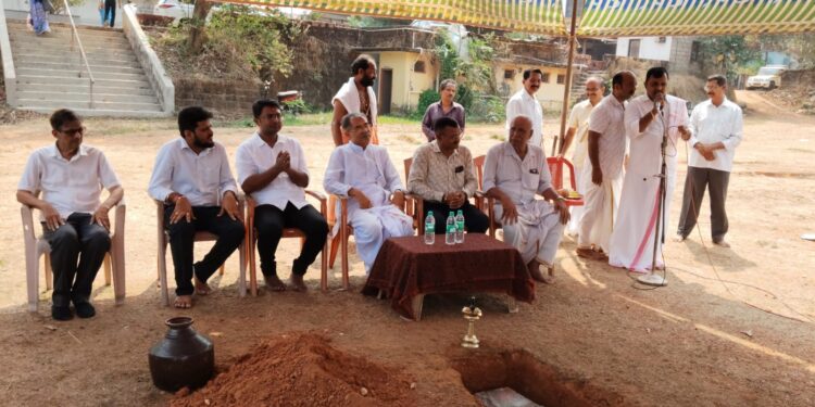 ತಾತ್ಕಾಲಿಕ ಭೋಜನಾ ಶಾಲೆ ನಿರ್ಮಾಣಕ್ಕೆ ಶಿಲಾನ್ಯಾಸ